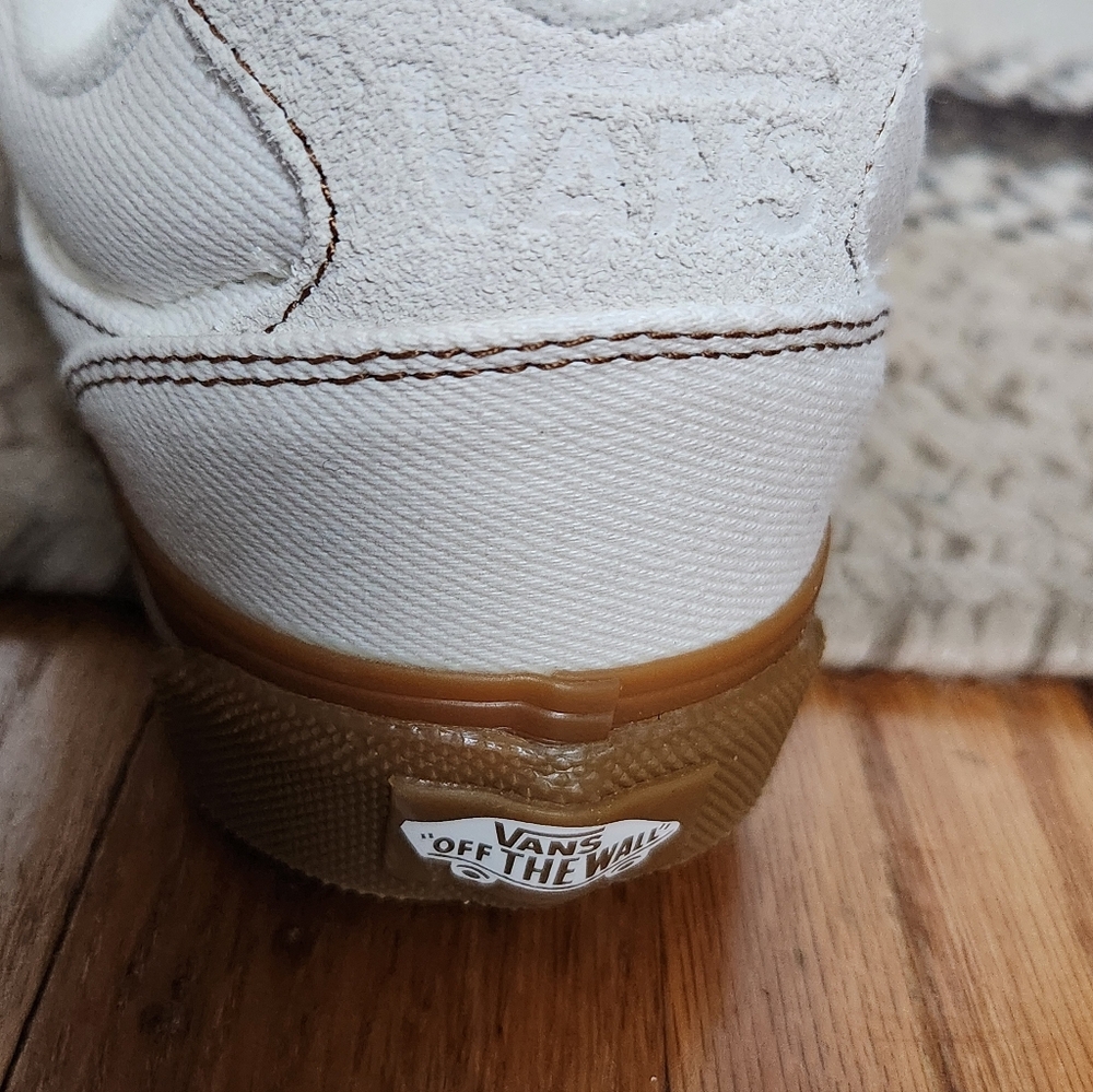Vans White Denim Tie Up Sneakers - Picture 7 of 11